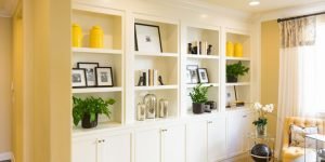 A white cabinet with decorative made by general contractor in Walnut Creek, CA